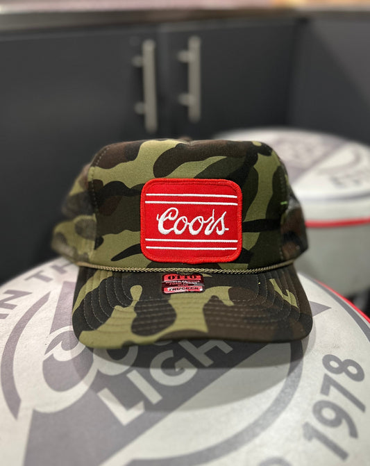 Coors Patch Trucker Hat, Camo